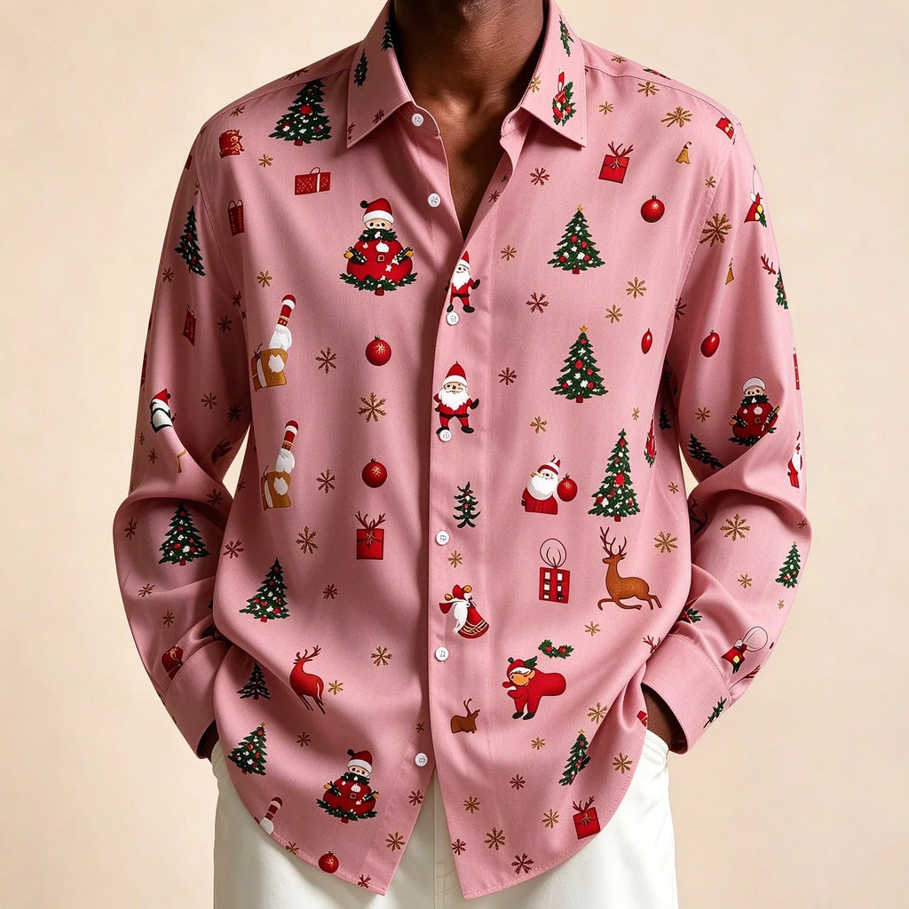 PRINTED CHRISTMAS BLOUSE FOR MEN