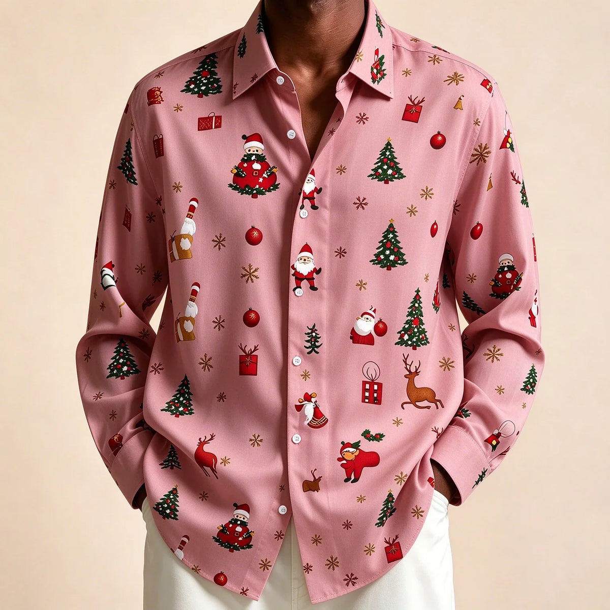 PRINTED CHRISTMAS BLOUSE FOR MEN