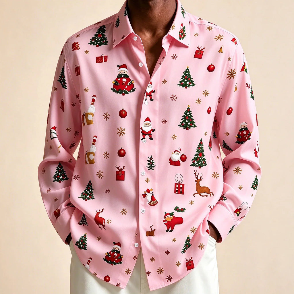 PRINTED CHRISTMAS BLOUSE FOR MEN