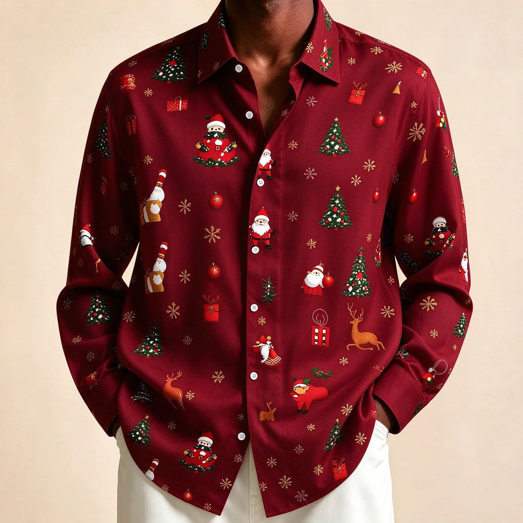 PRINTED CHRISTMAS BLOUSE FOR MEN