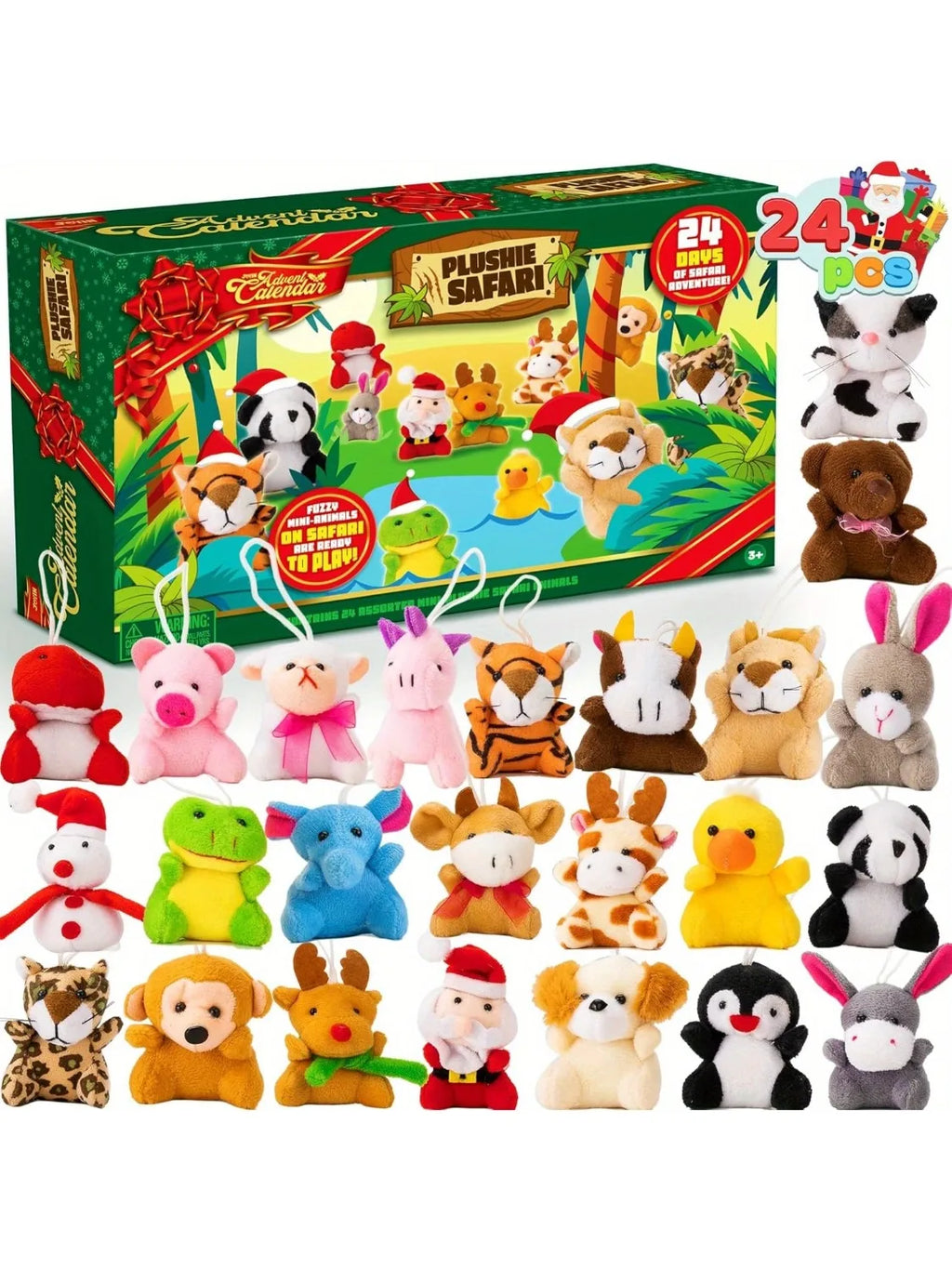 KIDS ADVENT CALENDAR – 24 MINI STUFFED ANIMAL TOYS