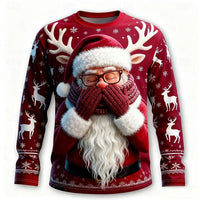 SANTA PRINT CHRISTMAS BLOUSE FOR MEN