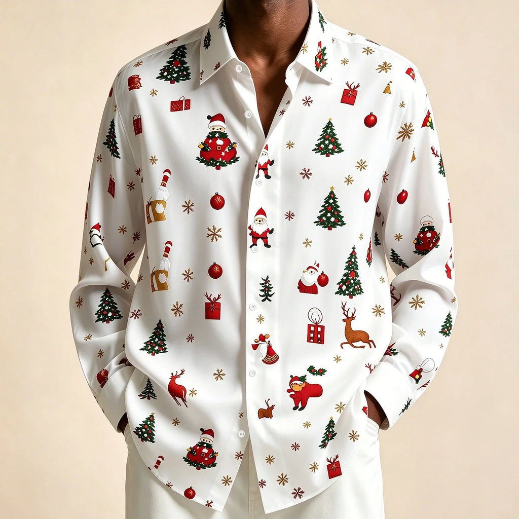 PRINTED CHRISTMAS BLOUSE FOR MEN
