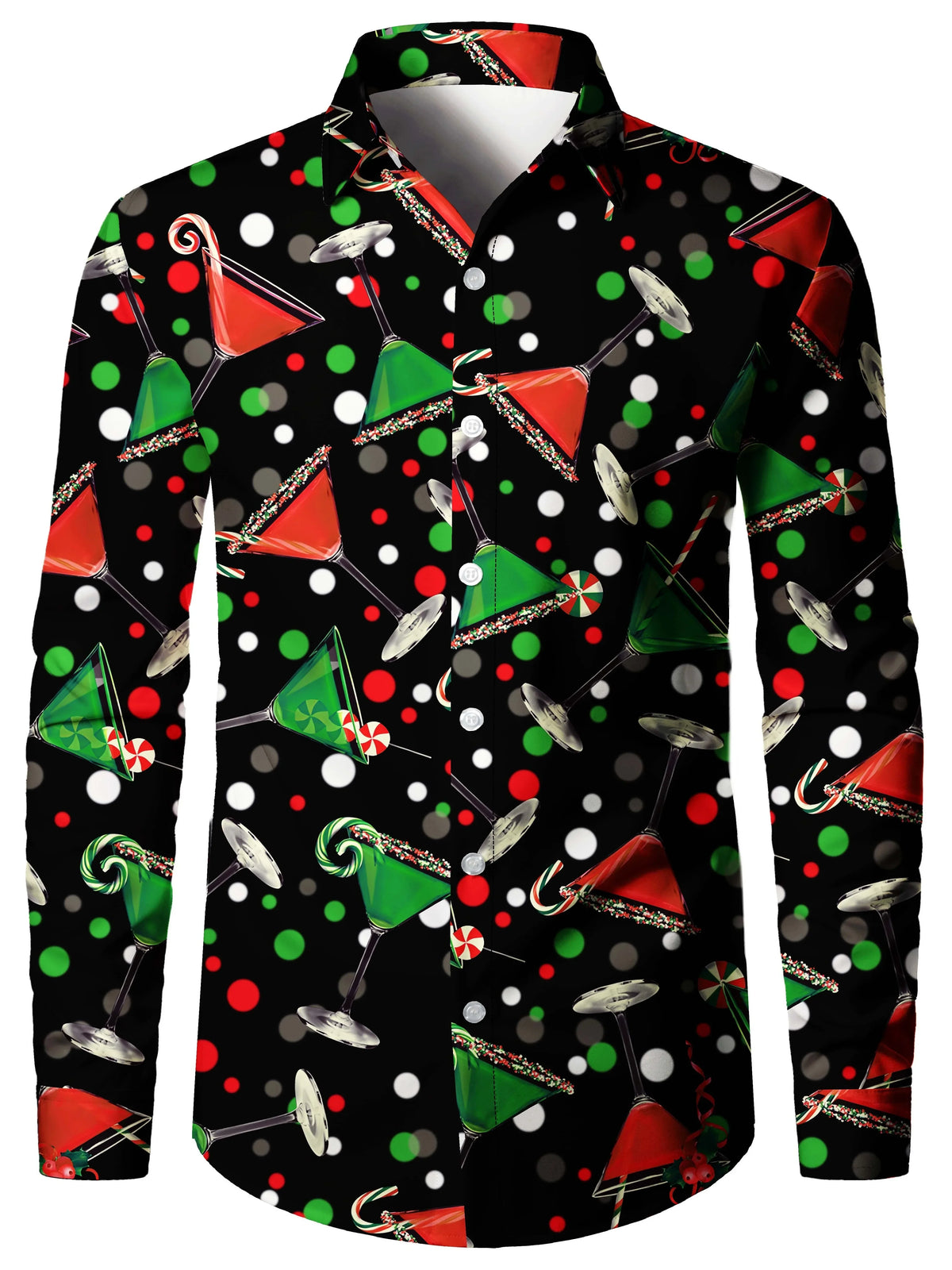 Christmas Blouse Printed Tailcoat Shirt for Men
