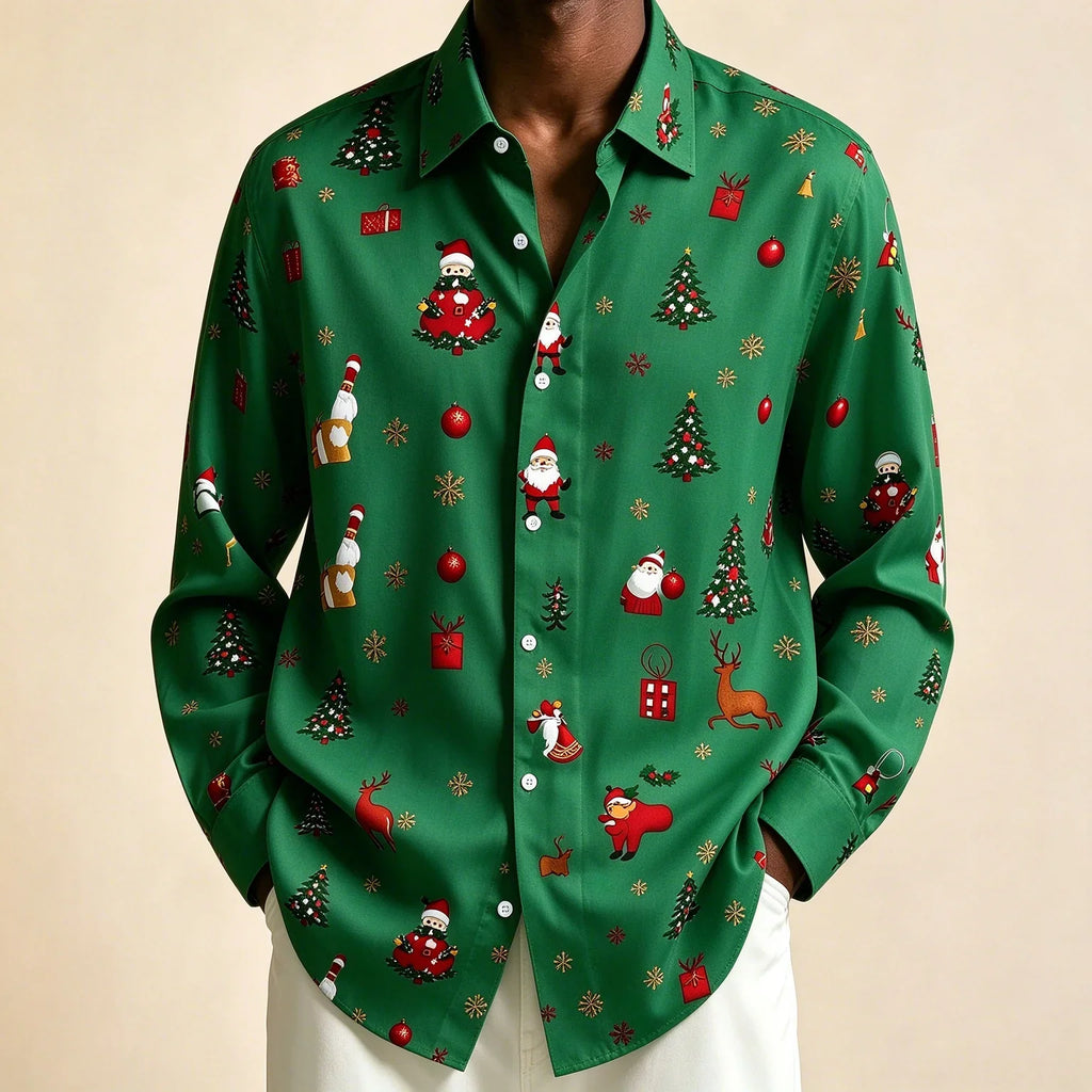 PRINTED CHRISTMAS BLOUSE FOR MEN
