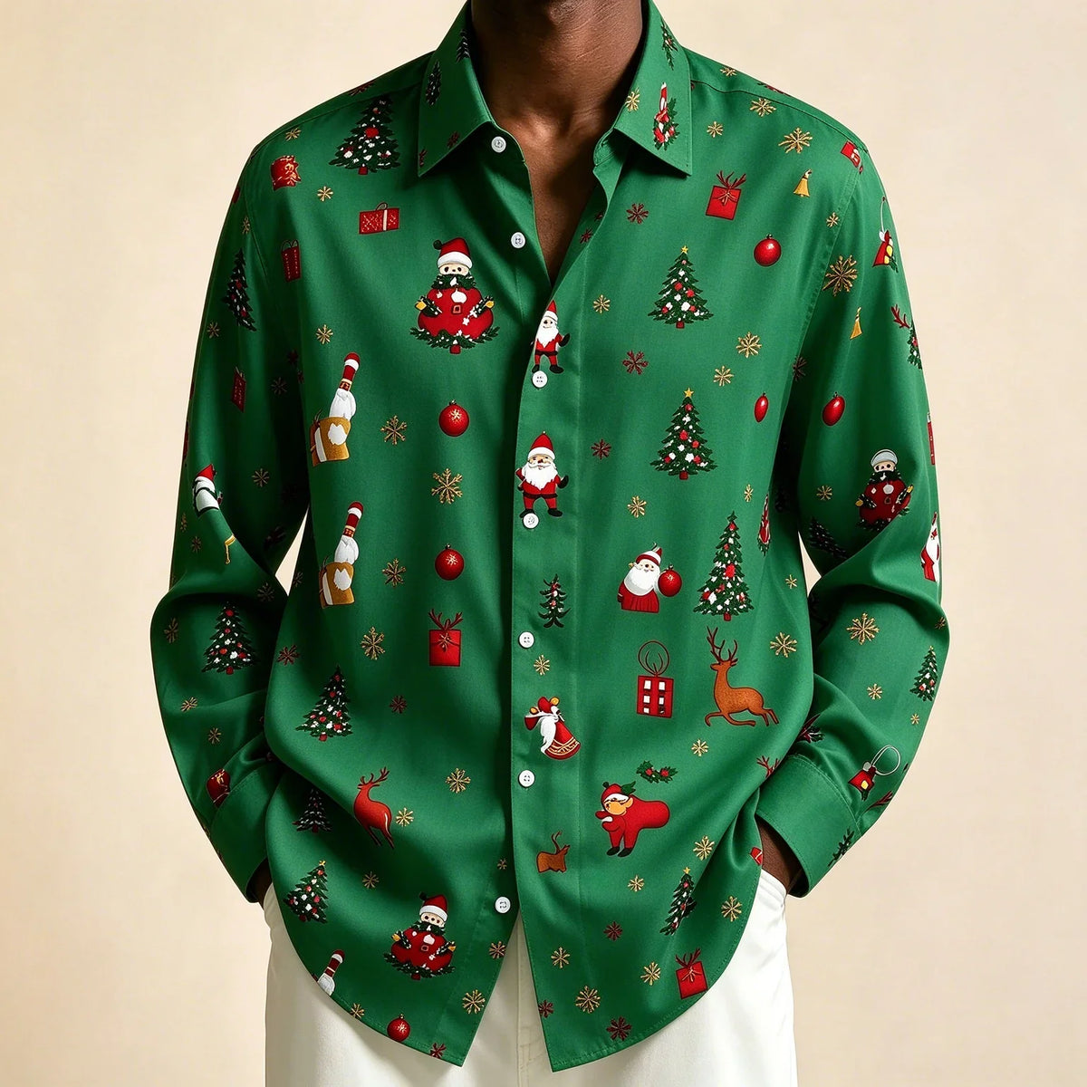 PRINTED CHRISTMAS BLOUSE FOR MEN