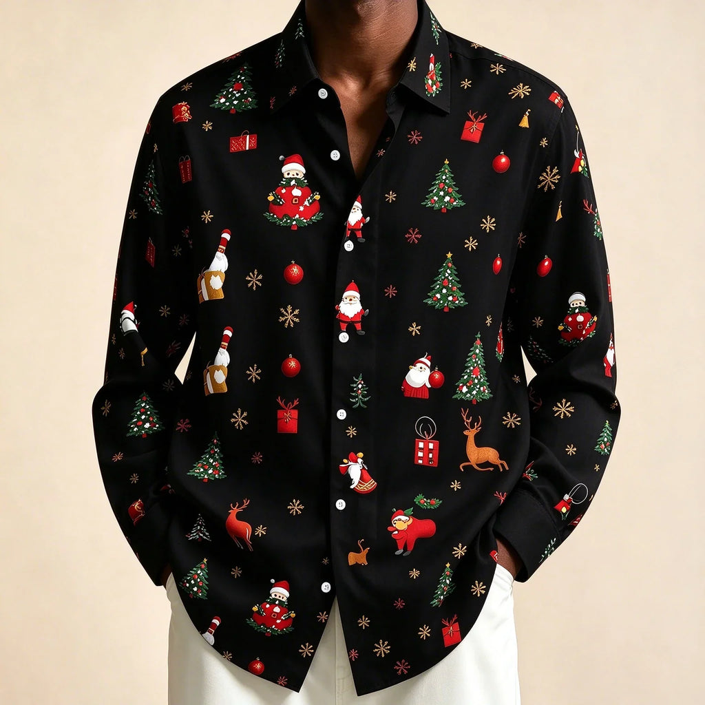 PRINTED CHRISTMAS BLOUSE FOR MEN