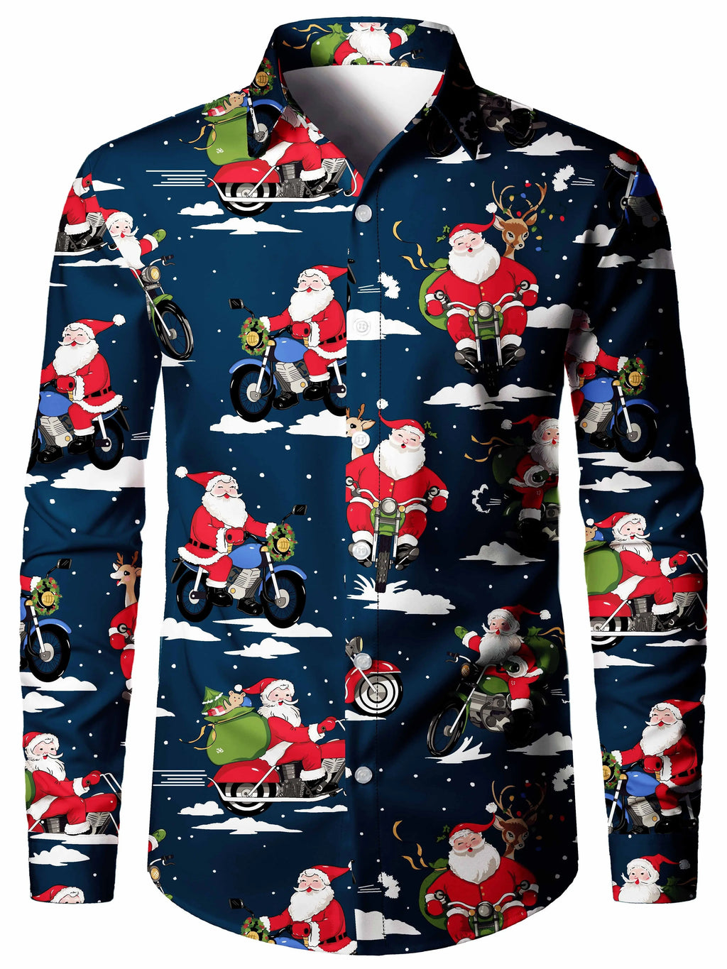 Christmas Blouse Printed Tailcoat Shirt for Men
