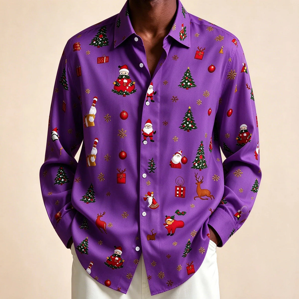 PRINTED CHRISTMAS BLOUSE FOR MEN