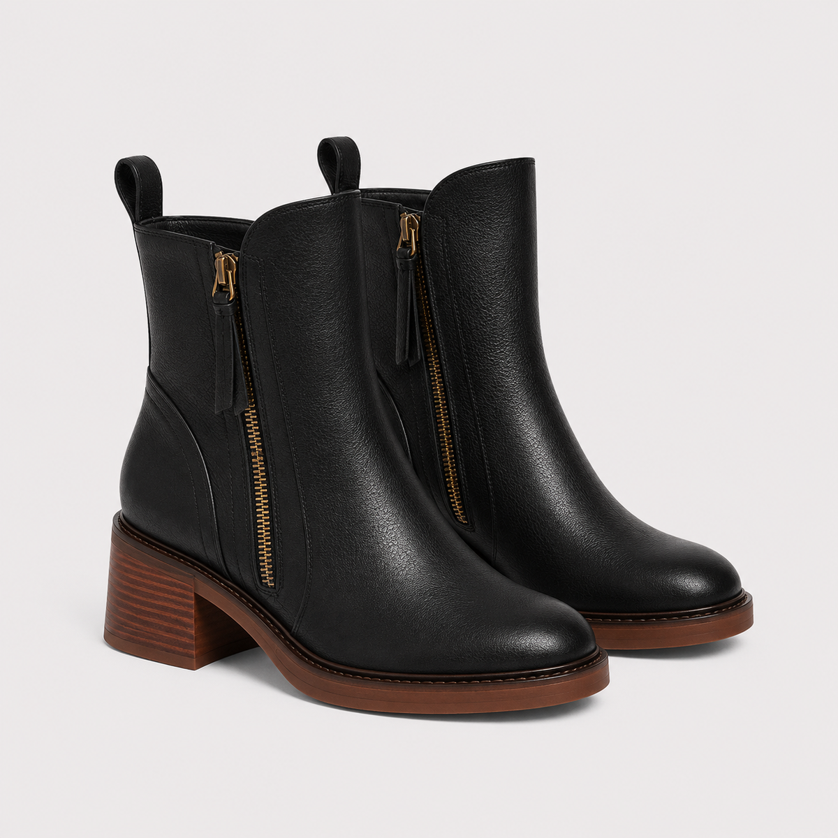 SIDE ZIP ANKLE BOOTS FOR WOMEN