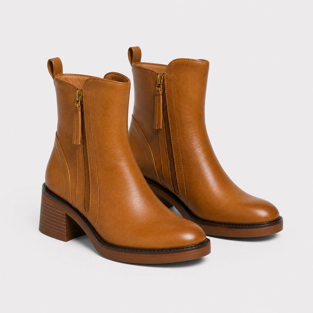 SIDE ZIP ANKLE BOOTS FOR WOMEN