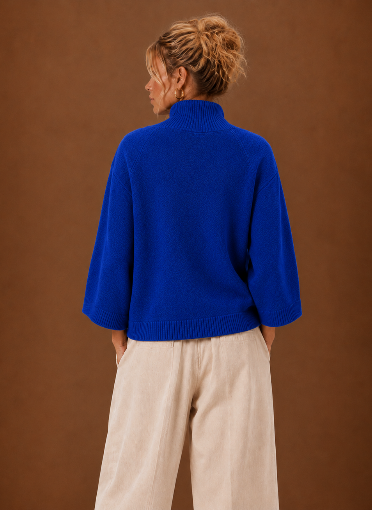MOCK NECK KNIT SWEATER FOR WOMEN