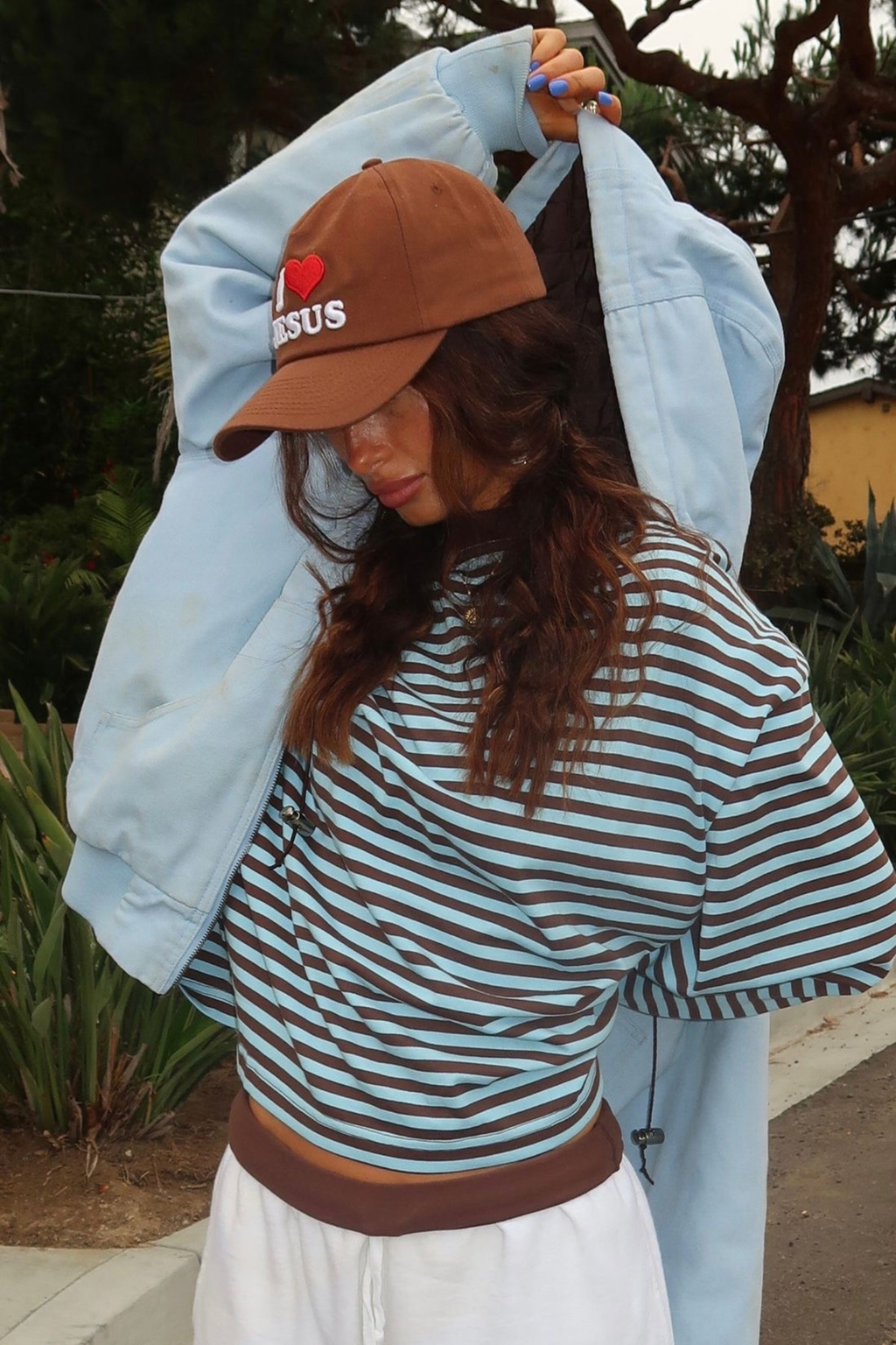 STRIPED OVERSIZED KNIT SWEATER FOR WOMEN
