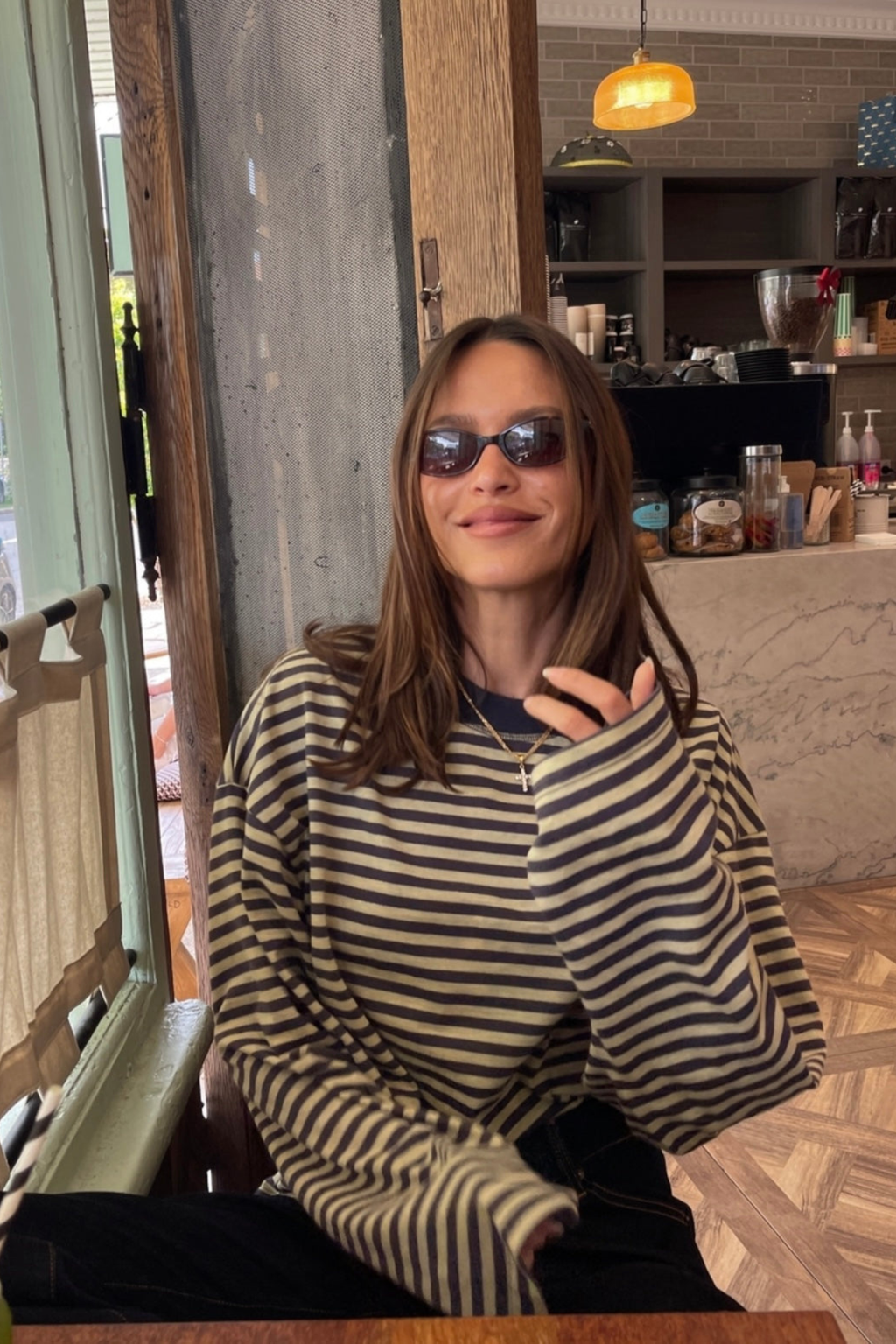STRIPED OVERSIZED KNIT SWEATER FOR WOMEN