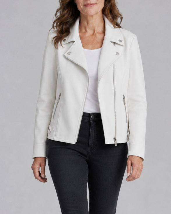 CROPPED MOTO JACKET ZIP UP FOR WOMEN