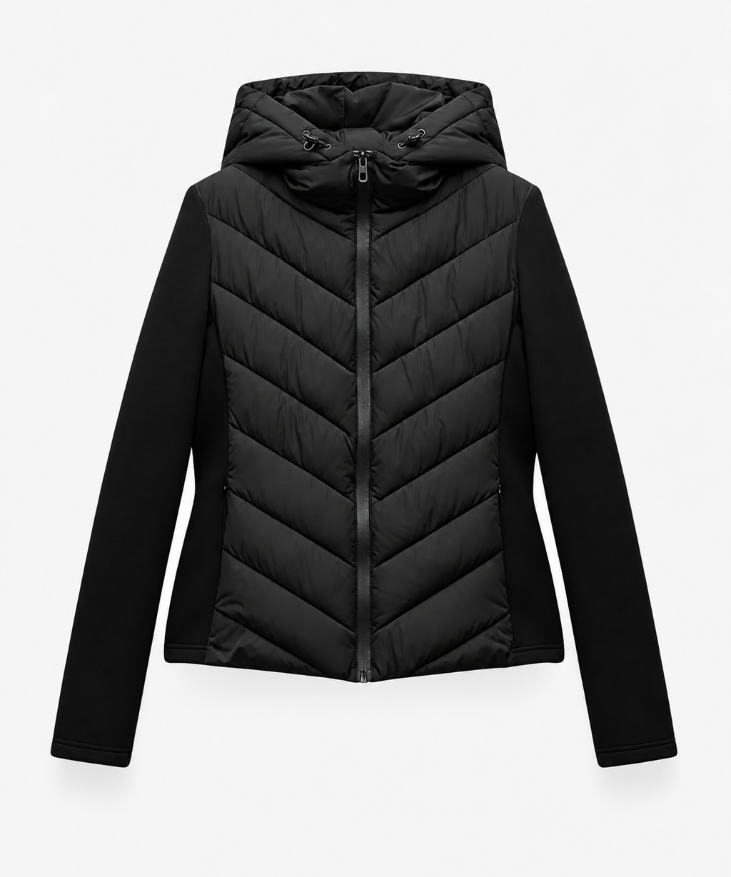 CHEVRON QUILTED PUFFER JACKET FOR WOMEN