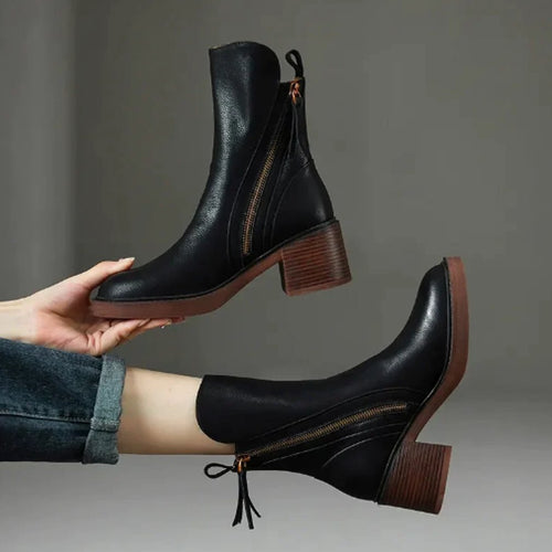 BLOCK HEEL CHELSEA BOOT FOR WOMEN