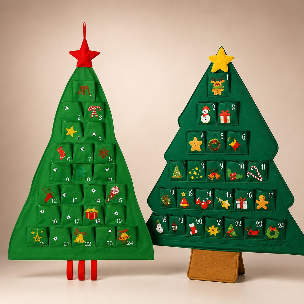 FILLABLE CHRISTMAS TREE ADVENT CALENDAR – 24 REUSABLE FABRIC POCKETS