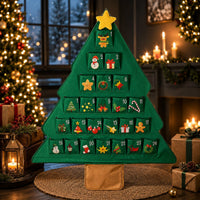 FILLABLE CHRISTMAS TREE ADVENT CALENDAR – 24 REUSABLE FABRIC POCKETS, CHRISTMAS GIFT