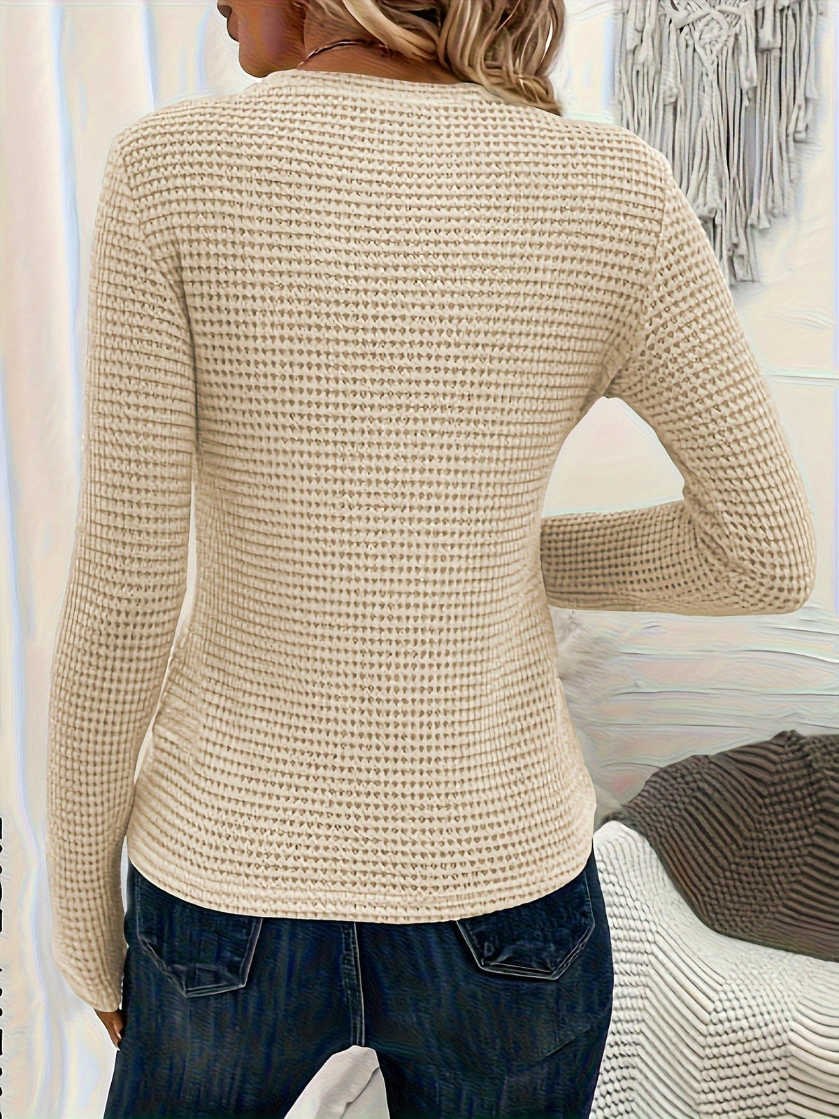 TEXTURED KNIT SWEATER FOR WOMEN