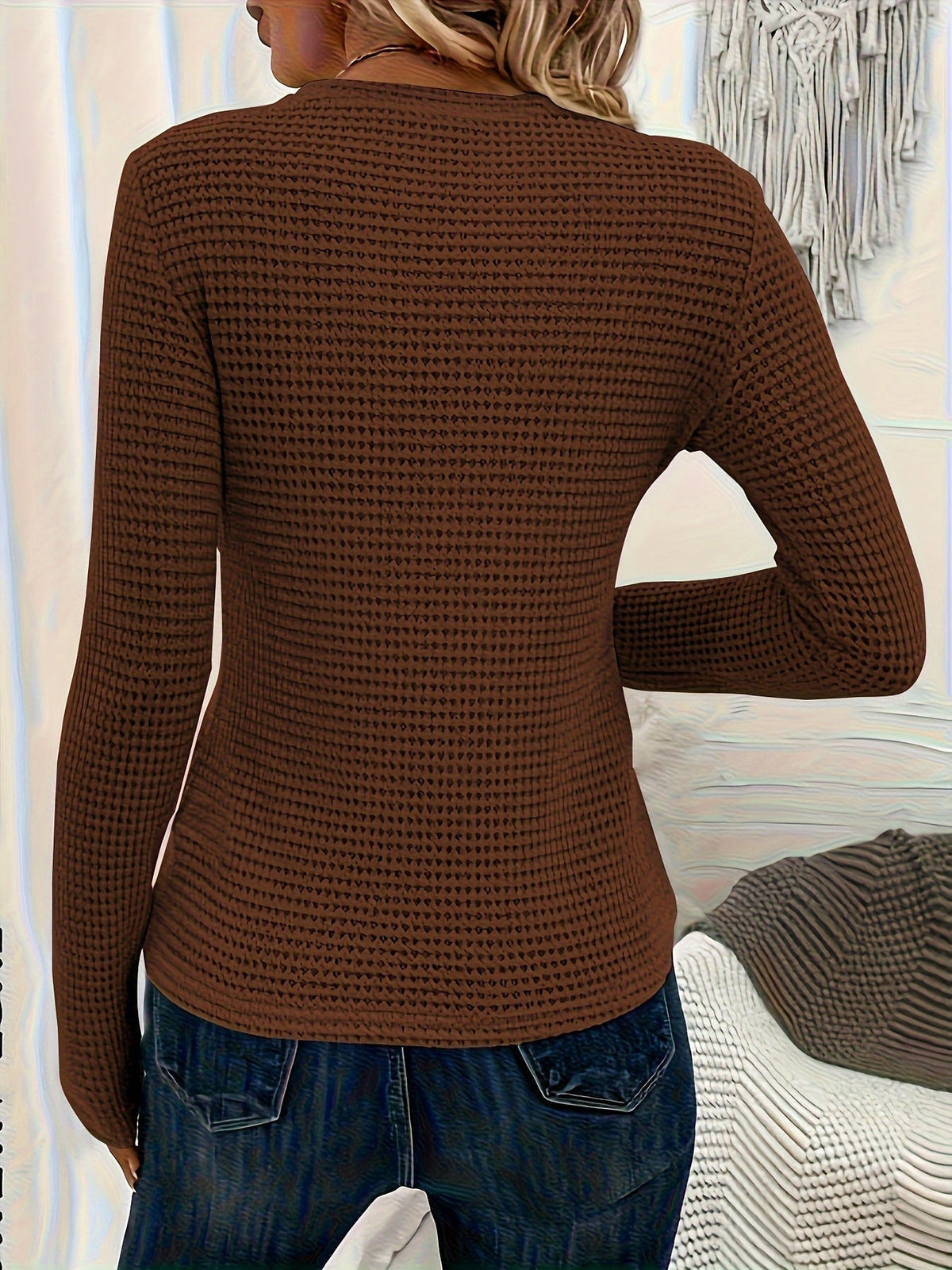 TEXTURED KNIT SWEATER FOR WOMEN