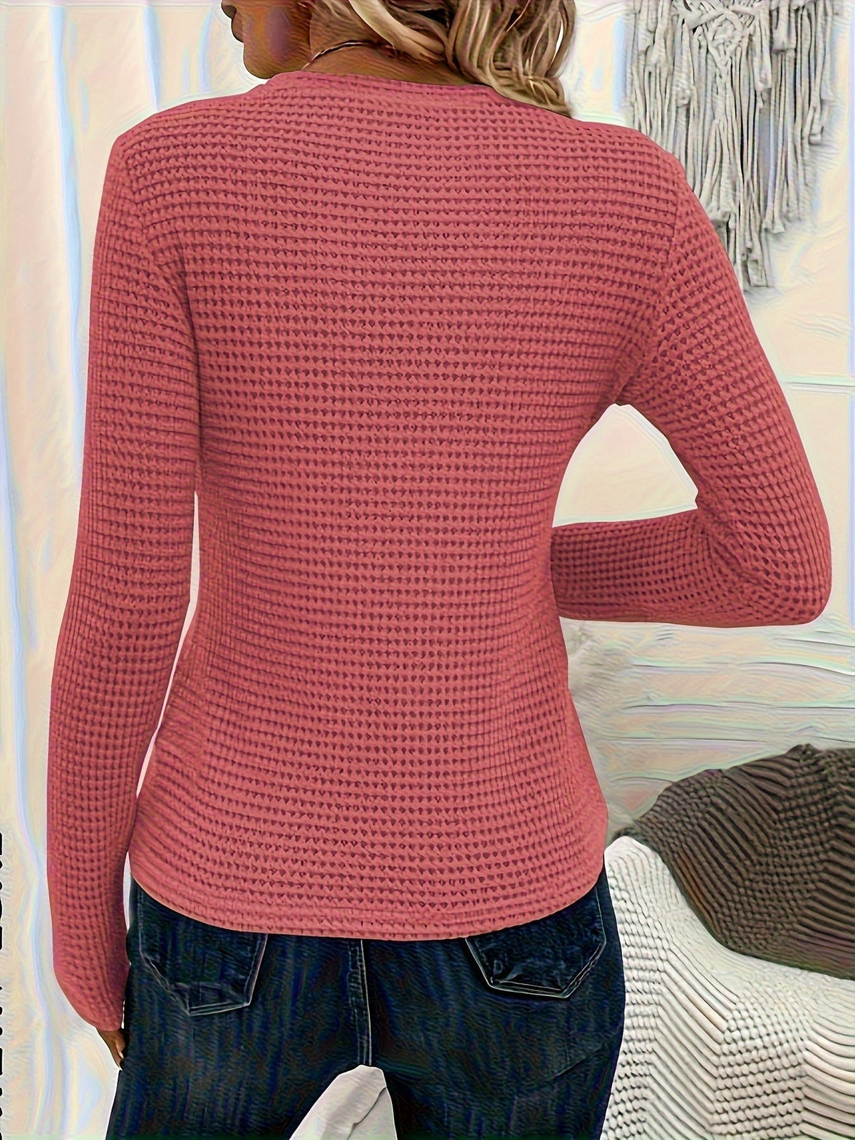 TEXTURED KNIT SWEATER FOR WOMEN