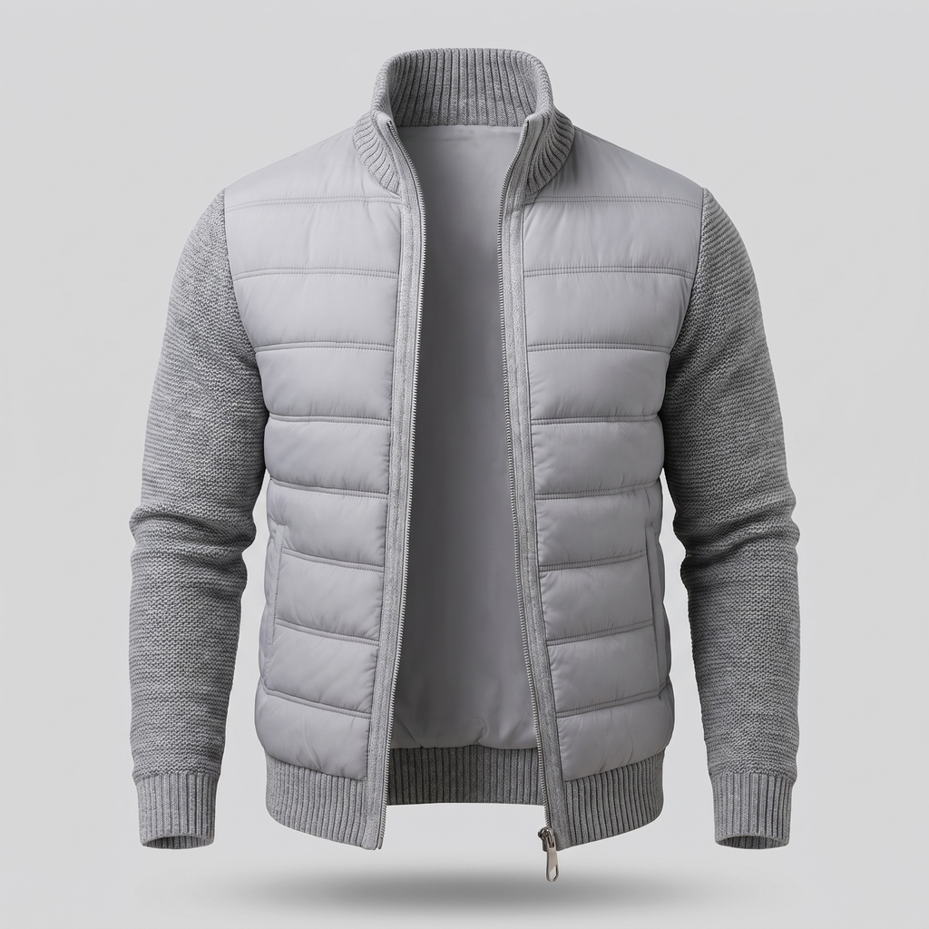 QUILTED FLEECE PUFFER JACKET FOR MEN