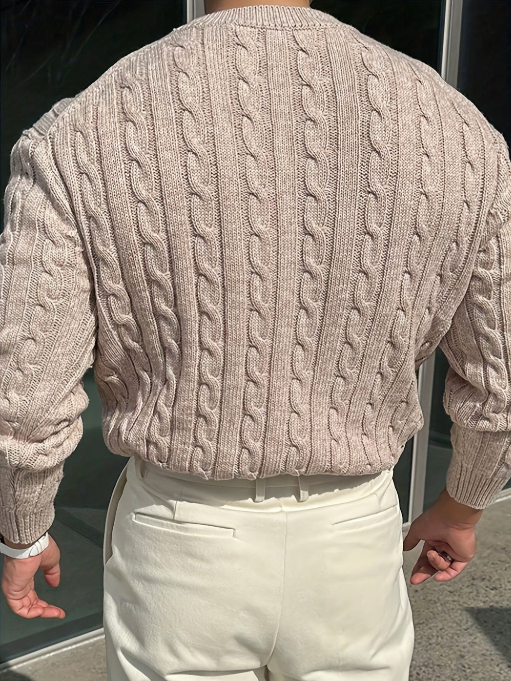 TEXTURED KNIT SWEATER FOR MEN