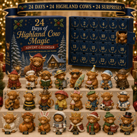HIGHLAND COW ADVENT CALENDAR – 24 COLLECTIBLE MINI FIGURES, CHRISTMAS GIFT