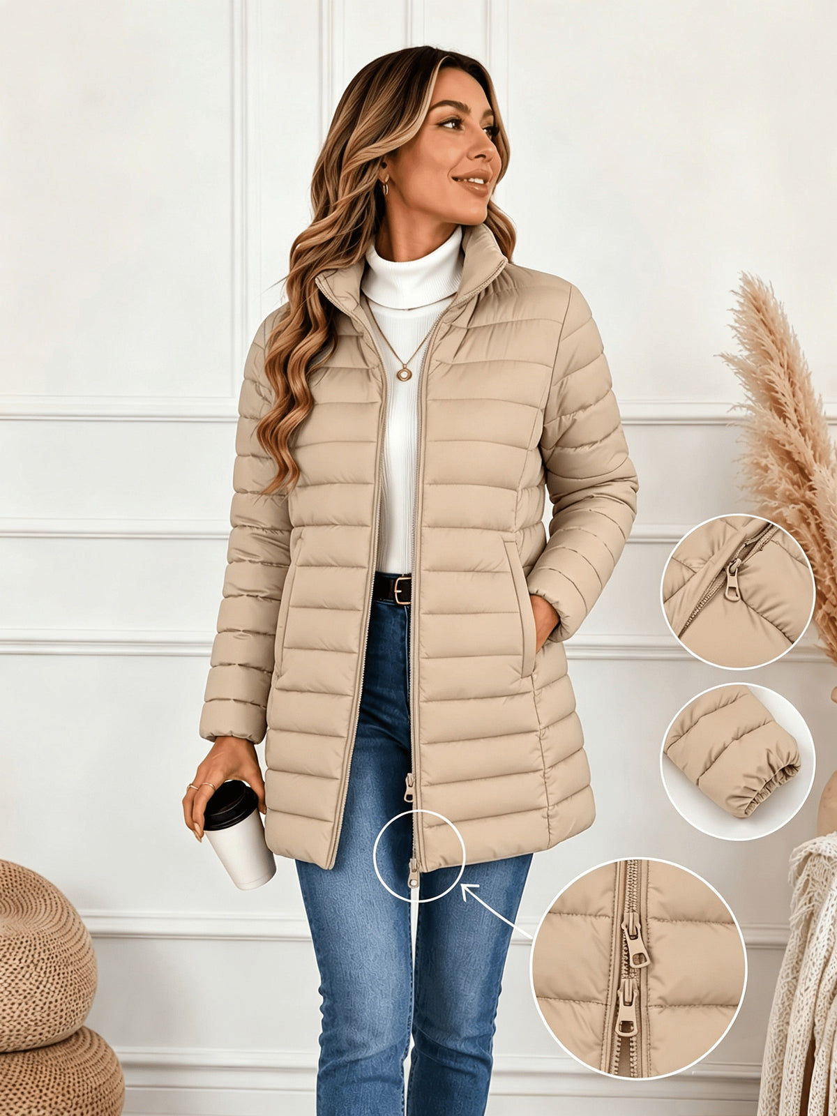 LONGLINE PUFFER JACKET FOR WOMEN