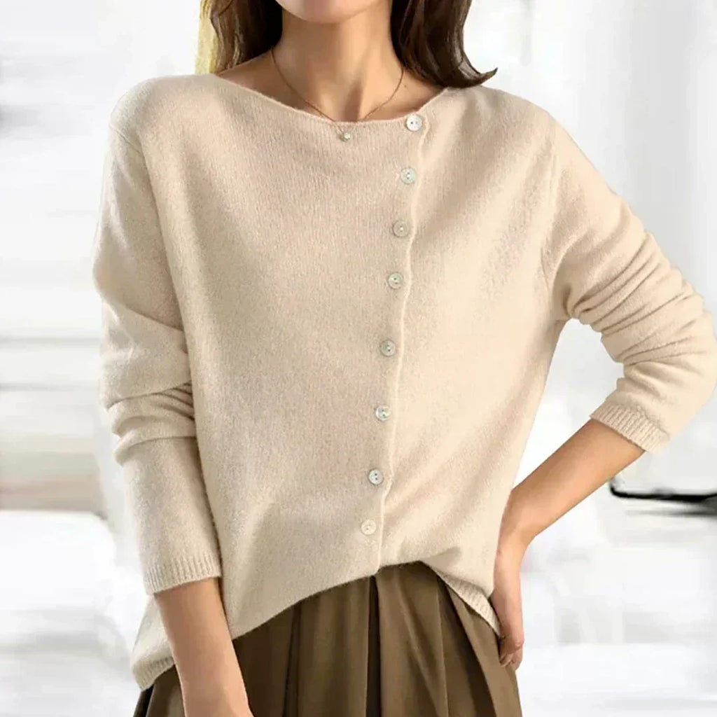 BUTTON-FRONT KNIT CARDIGAN FOR WOMEN