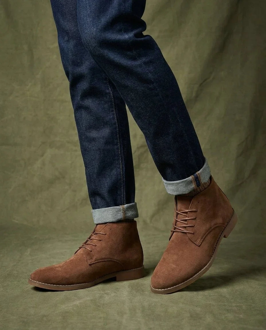 LACE-UP CHUKKA CHELSEA BOOTS FOR MEN