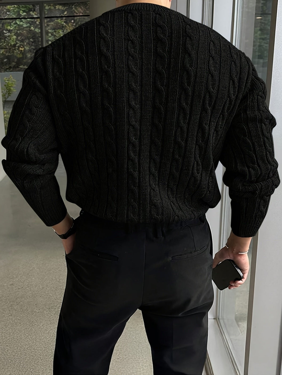 TEXTURED KNIT SWEATER FOR MEN
