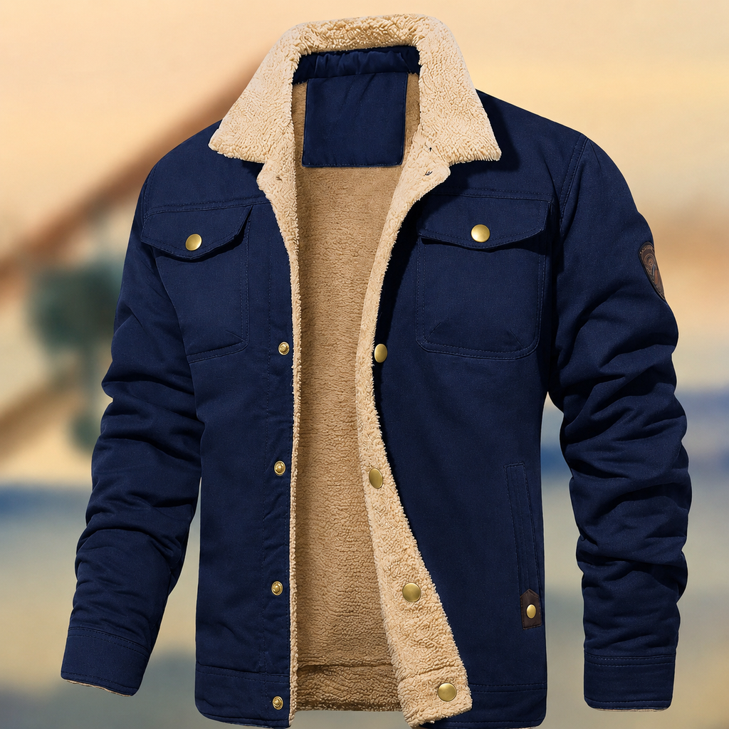 SHERPA COLLAR BUTTON JACKET FOR MEN