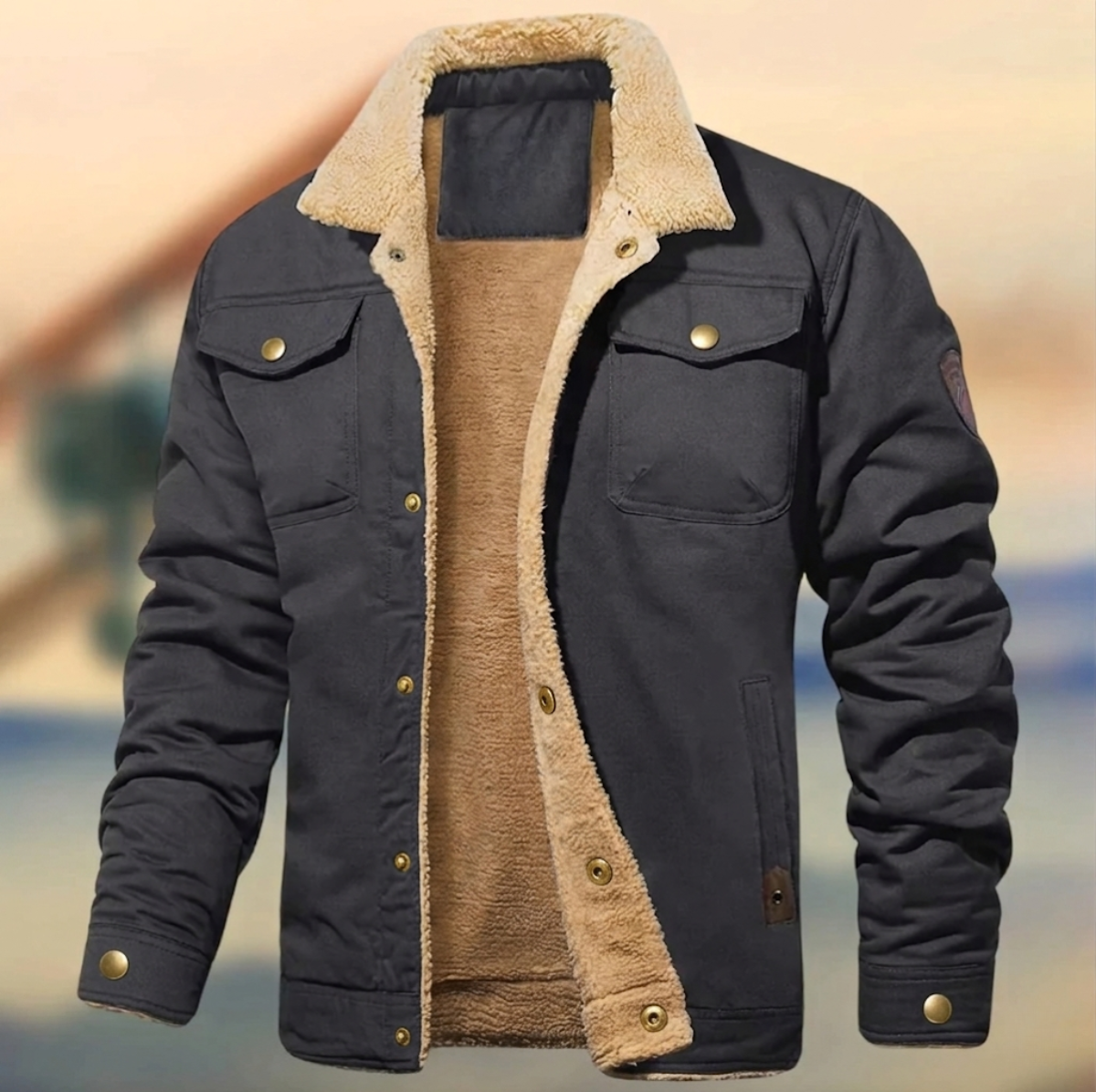 SHERPA COLLAR BUTTON JACKET FOR MEN