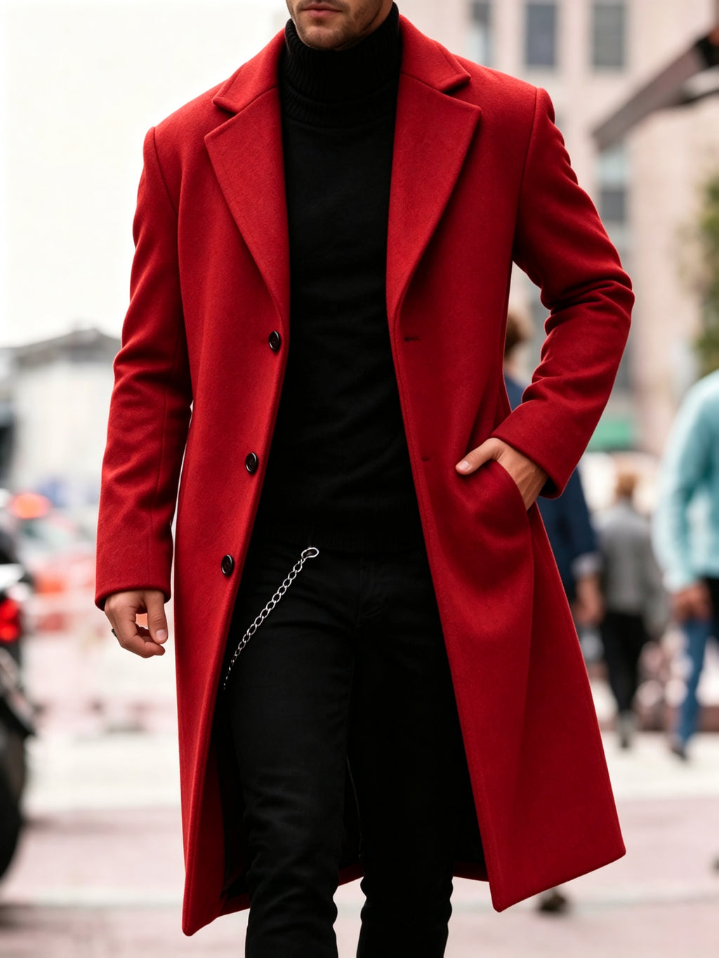 LONGLINE TRENCH COAT FOR MEN