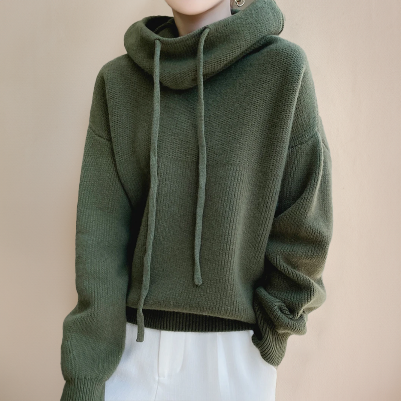 COWL NECK KNIT SWEATER FOR WOMEN