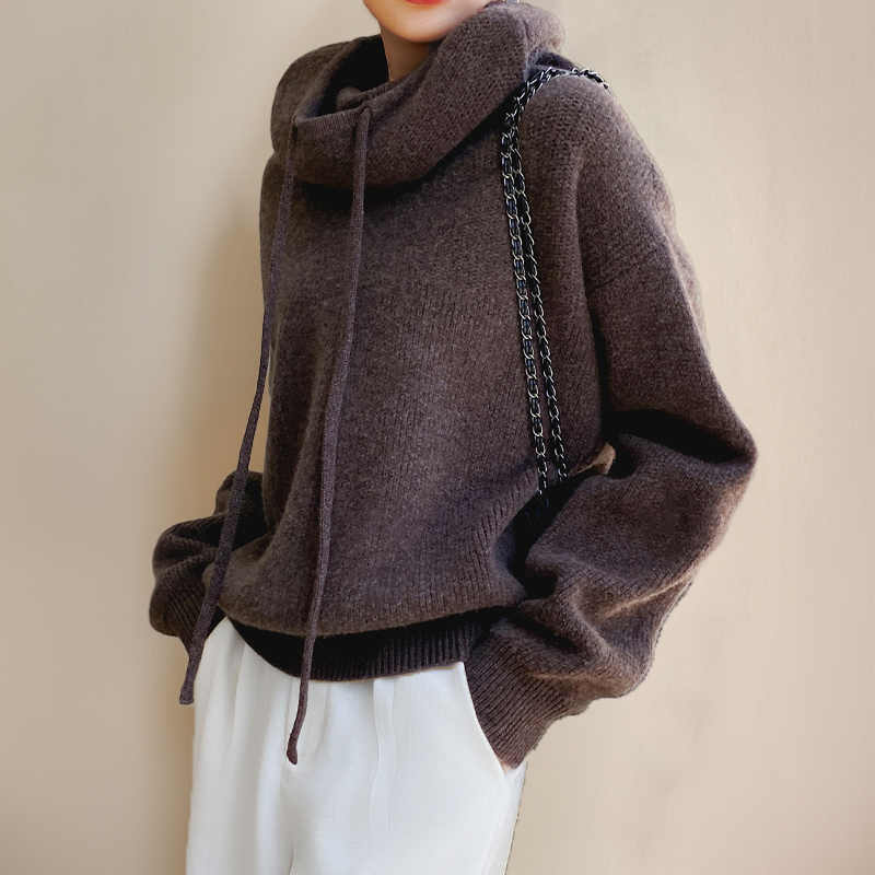 COWL NECK KNIT SWEATER FOR WOMEN