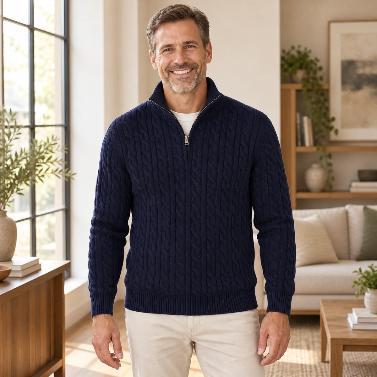CABLE KNIT SWEATER FOR MEN