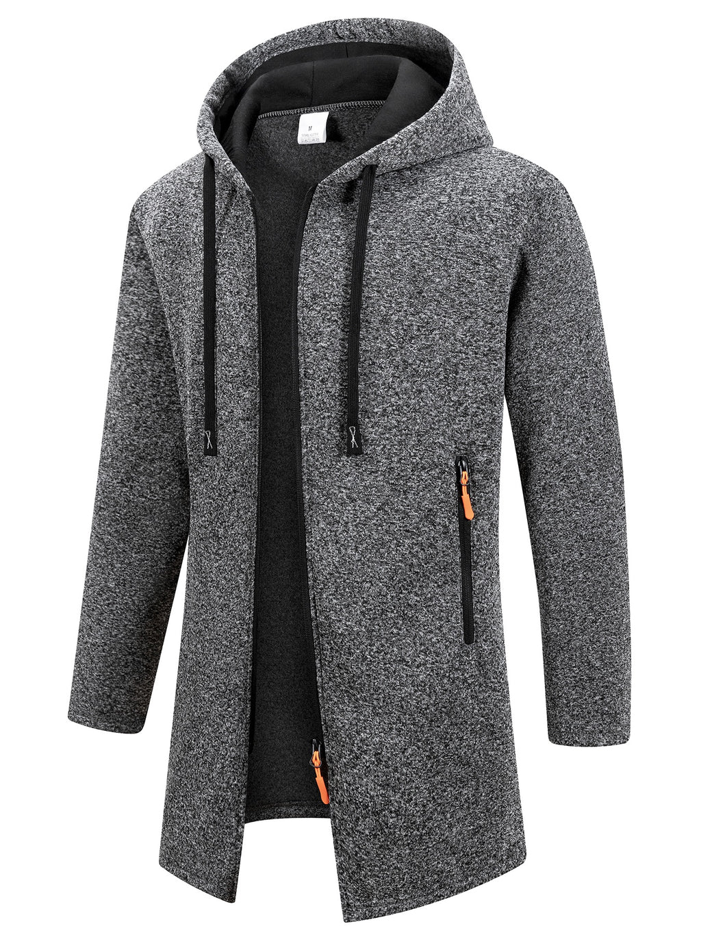 HOODED KNIT TRENCH COAT FOR MEN