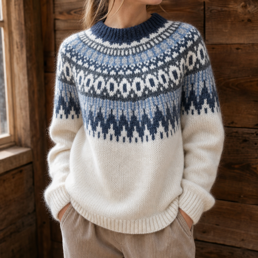 COLORBLOCK DROP-SHOULDER KNIT SWEATER FOR WOMEN