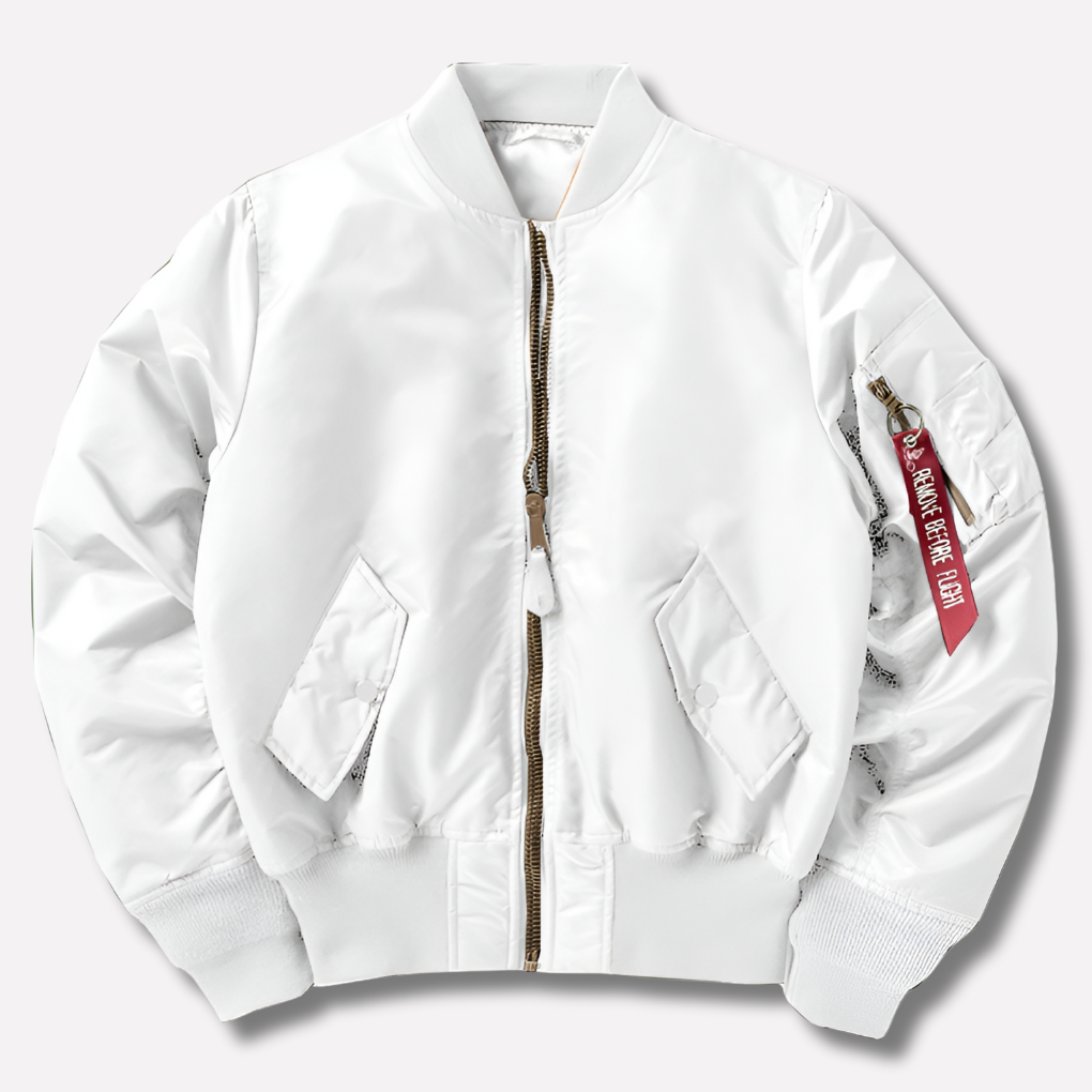 RIBBED COLLAR BOMBER JACKET FOR WOMEN