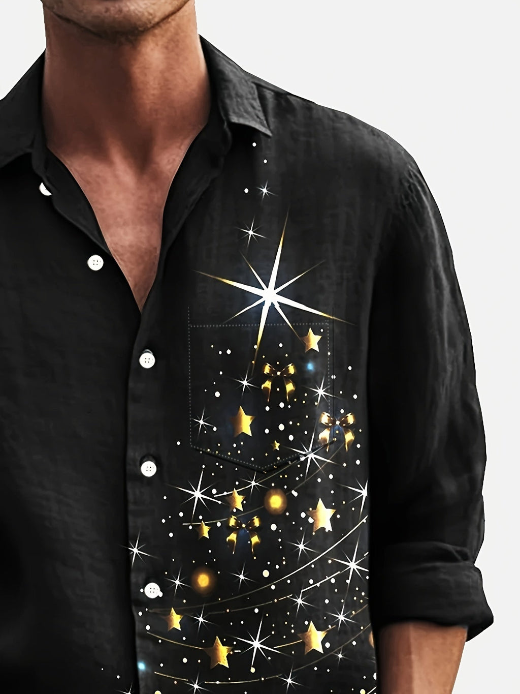 PRINTED CHRISTMAS BLOUSE FOR MEN
