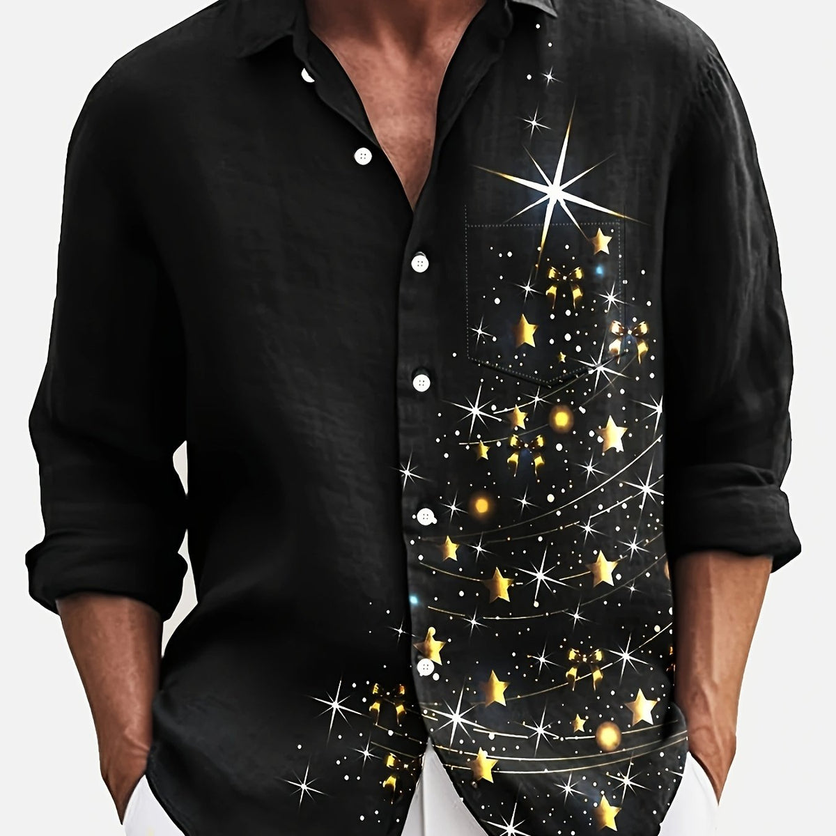 PRINTED CHRISTMAS BLOUSE FOR MEN