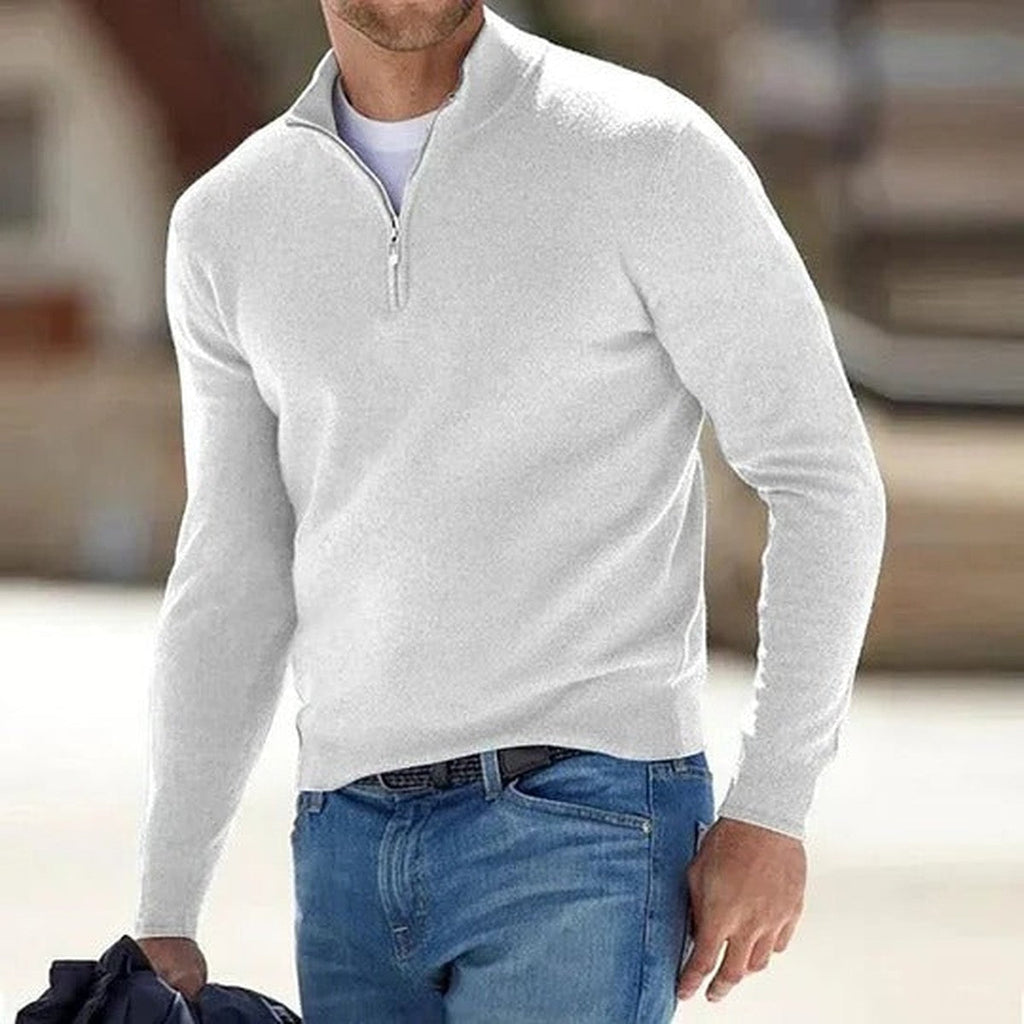HALF ZIP KNIT SWEATER FOR MEN