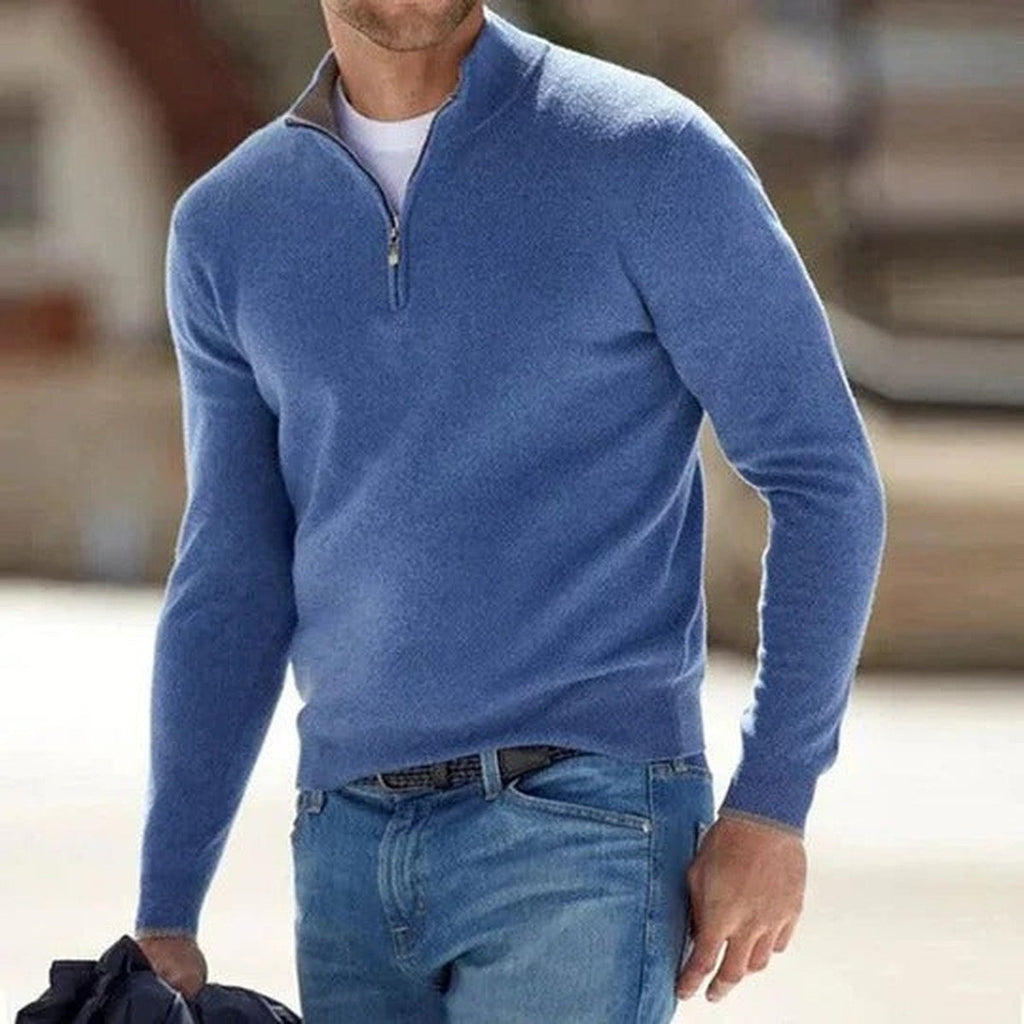 HALF ZIP KNIT SWEATER FOR MEN