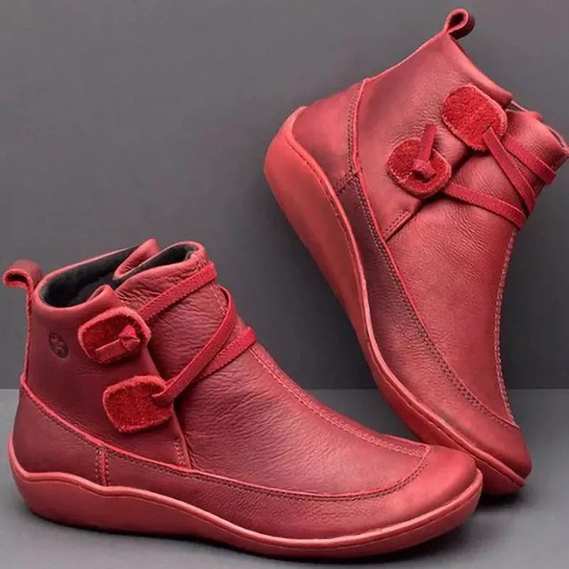 CROSSED STRAP SUEDE LEATHER BOOT FOR WOMEN
