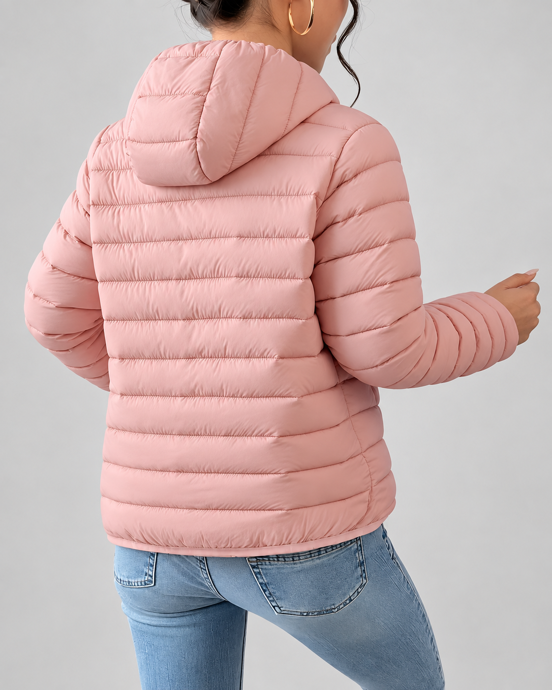 SLIM HOODED PUFFER JACKET FOR WOMEN