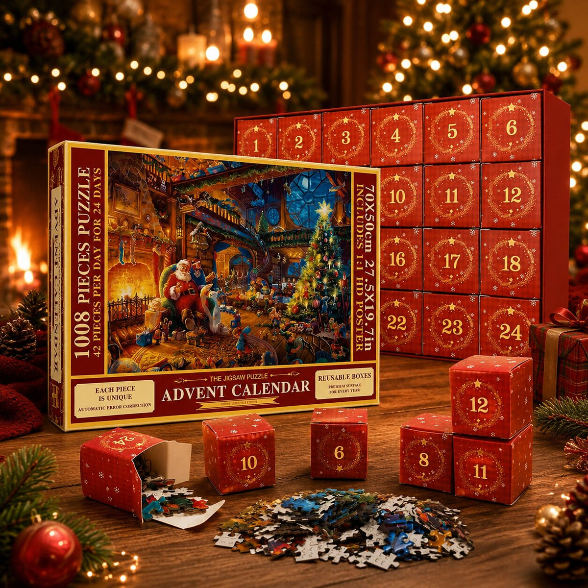 JIGSAW PUZZLE ADVENT CALENDAR – 1008 PIECE WINTER SCENE