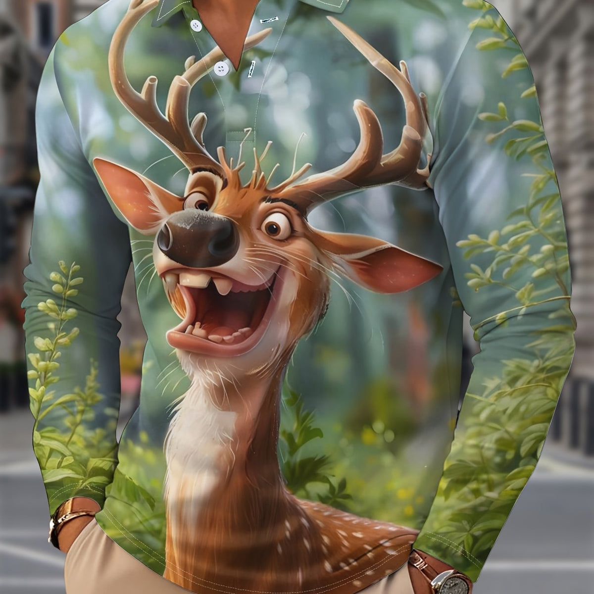 PRINTED CHRISTMAS BLOUSE FOR MEN